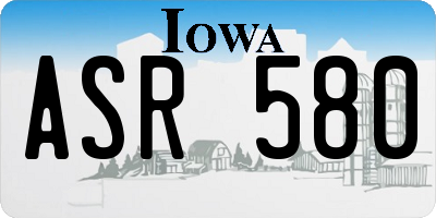 IA license plate ASR580
