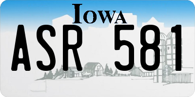 IA license plate ASR581