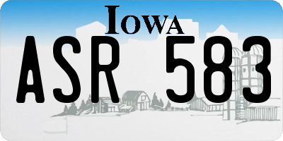 IA license plate ASR583