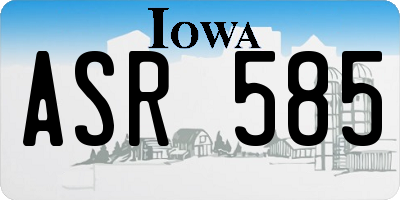 IA license plate ASR585