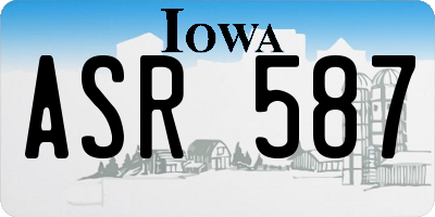 IA license plate ASR587