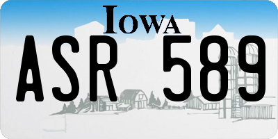 IA license plate ASR589