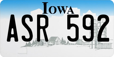 IA license plate ASR592