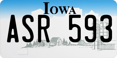 IA license plate ASR593