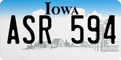 IA license plate ASR594