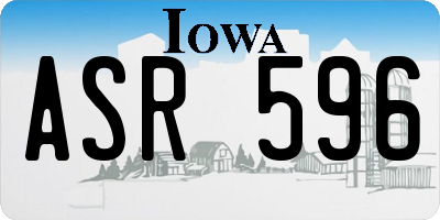IA license plate ASR596