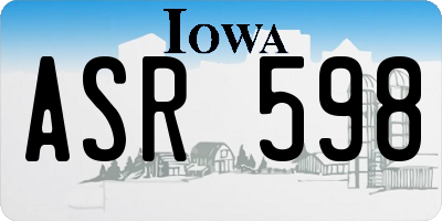 IA license plate ASR598