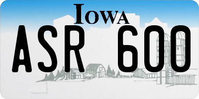 IA license plate ASR600