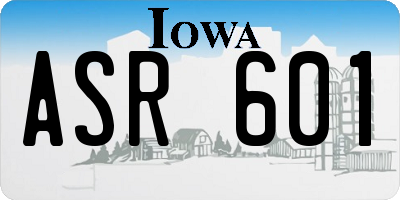 IA license plate ASR601
