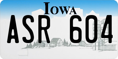 IA license plate ASR604