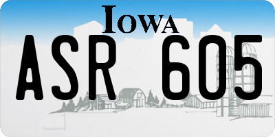 IA license plate ASR605