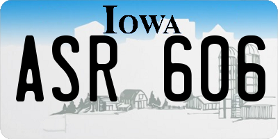 IA license plate ASR606