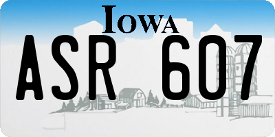IA license plate ASR607