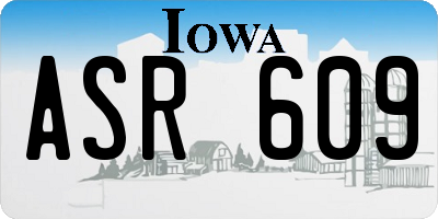 IA license plate ASR609