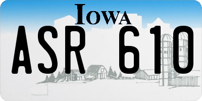 IA license plate ASR610