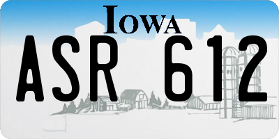 IA license plate ASR612