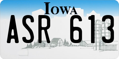 IA license plate ASR613