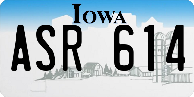 IA license plate ASR614