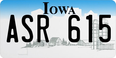 IA license plate ASR615