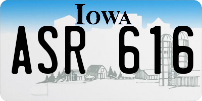 IA license plate ASR616
