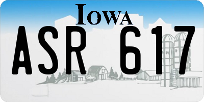 IA license plate ASR617