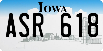 IA license plate ASR618