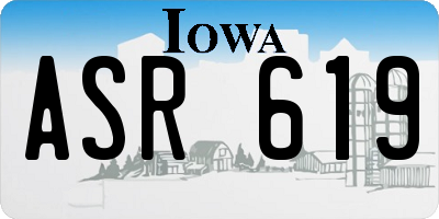 IA license plate ASR619
