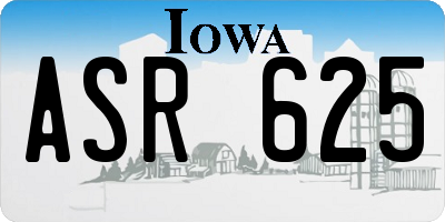 IA license plate ASR625