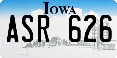 IA license plate ASR626