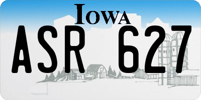IA license plate ASR627