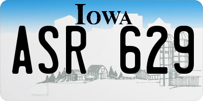 IA license plate ASR629
