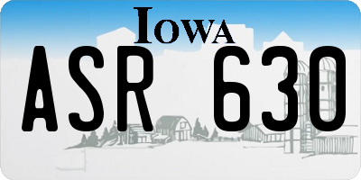 IA license plate ASR630