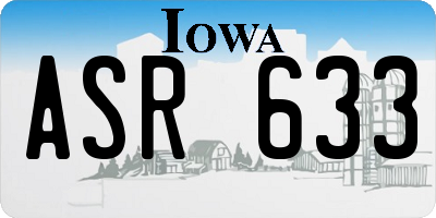 IA license plate ASR633