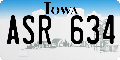 IA license plate ASR634