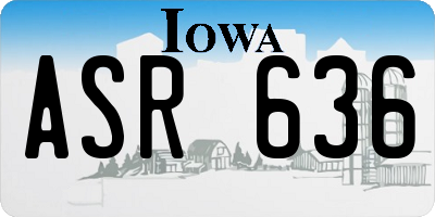 IA license plate ASR636