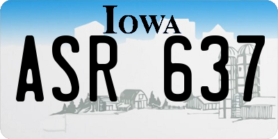 IA license plate ASR637
