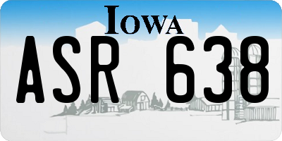 IA license plate ASR638