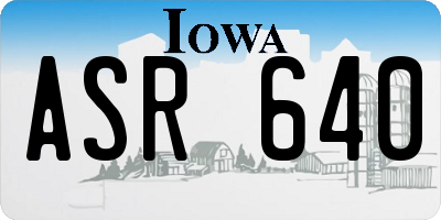 IA license plate ASR640