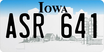 IA license plate ASR641