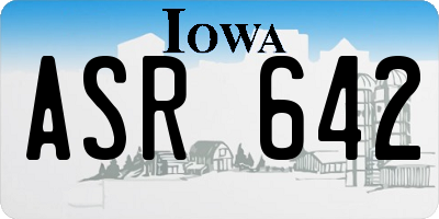 IA license plate ASR642