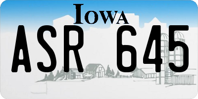 IA license plate ASR645