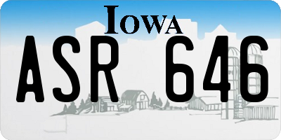 IA license plate ASR646