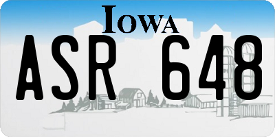 IA license plate ASR648