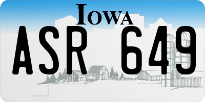 IA license plate ASR649
