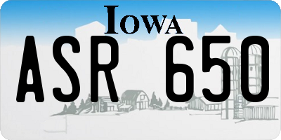 IA license plate ASR650