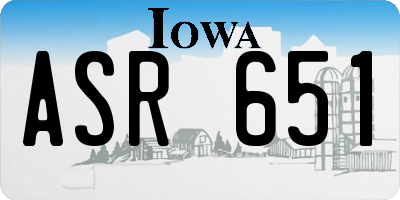 IA license plate ASR651