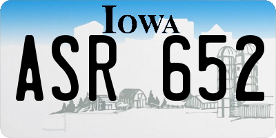 IA license plate ASR652
