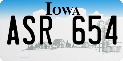 IA license plate ASR654