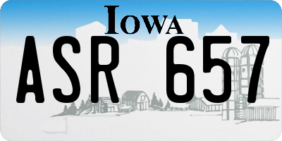 IA license plate ASR657