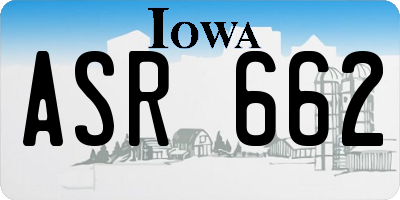 IA license plate ASR662